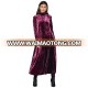 Women Long Sleeves Velvet Fall Dress Purple