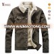 metal buttons up thick warm fleece lined corduroy twill winter jacket without hoody