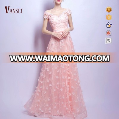 off shoulder sleeves pink princess cocktail dress ankle full length evening dress