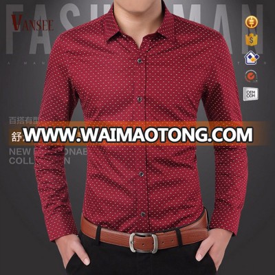 cotton soft solid color plain jacquard pattern dress shirt for men business